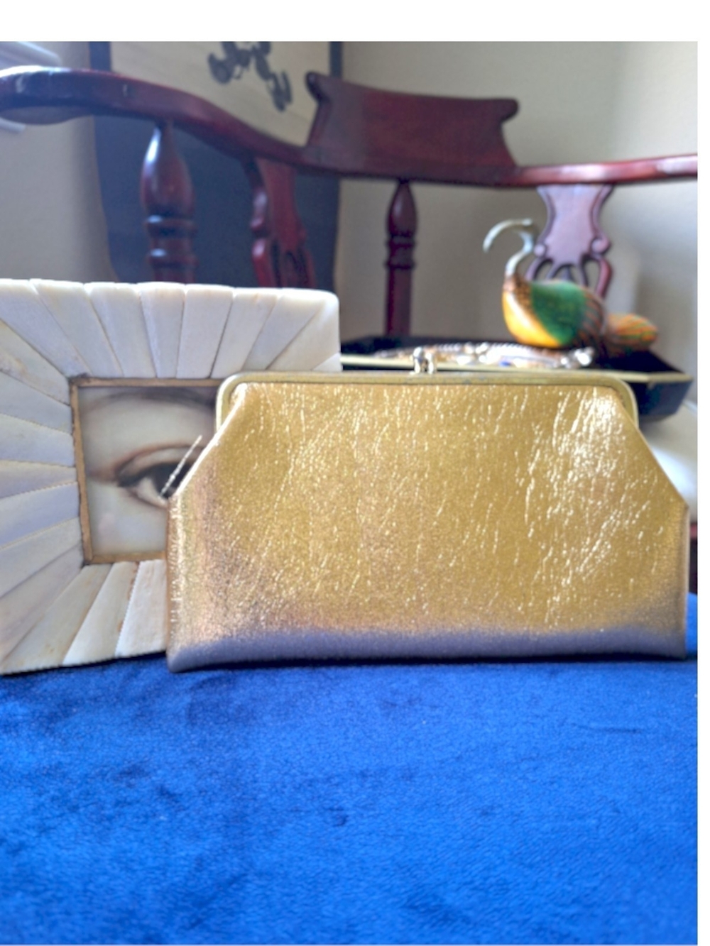 Gold Metallic Evening Clutch Wristlet - Shimmering Gold Purse